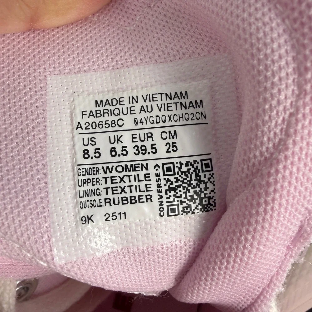 Converse Chuck Taylor All Star Womens 8.5 UK 6.5 Valentine Heart Charm Pink - Picture 12 of 15
